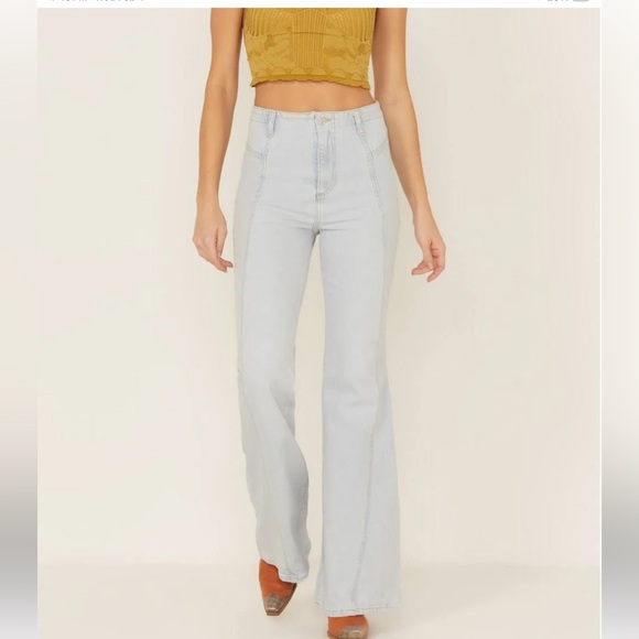 Free People Florence Flare Hi Waist Light Blue Women's Jeans Wide Leg Size 30 - Picture 14 of 14